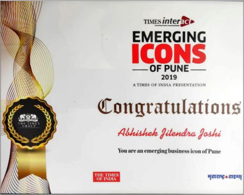 Abhi Group of companies had been felicitated with the Times Interact Emerging Icons of Pune in 2019